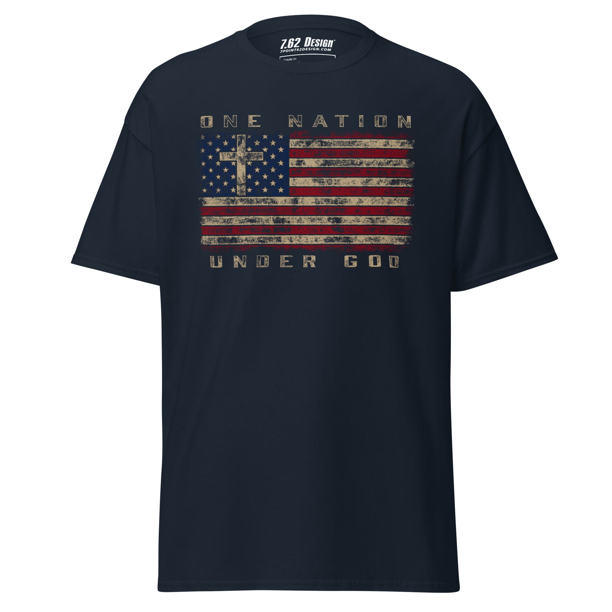 7.62 Design One Nation Under God T-Shirt Nero Cotone