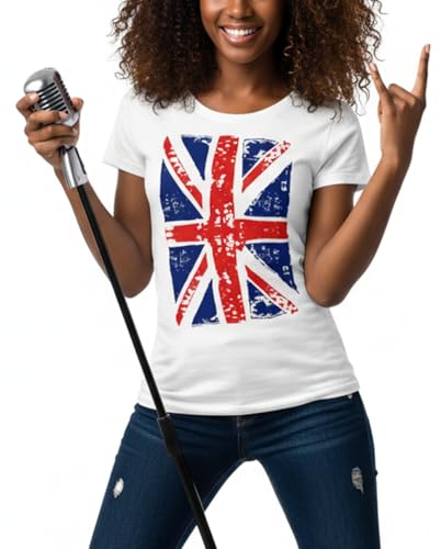 Makaya Union Jack Bandiera Inglese T-Shirt Donna Taglia M