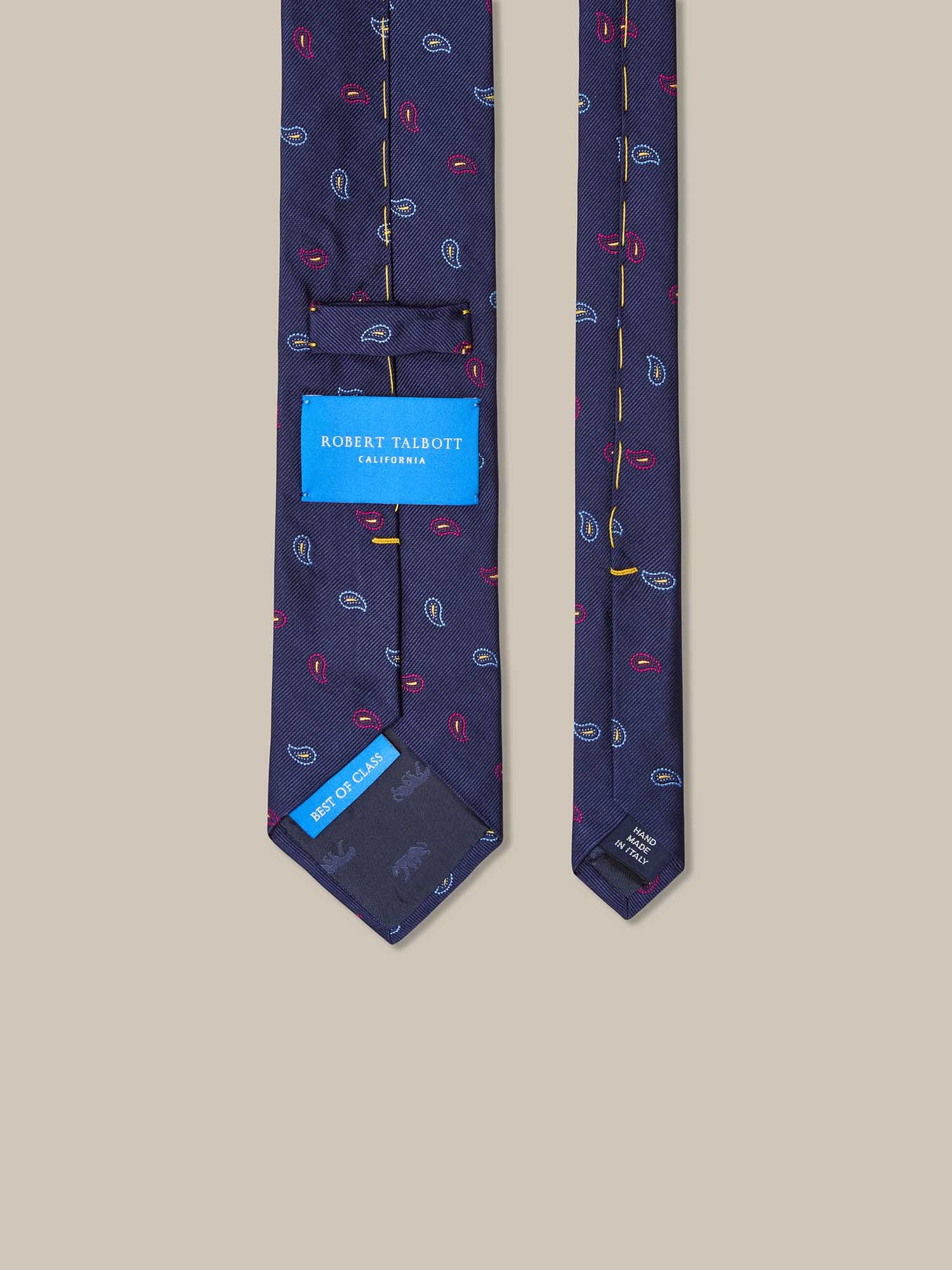 Robert Talbott Robert cravatta seta navy neat REG