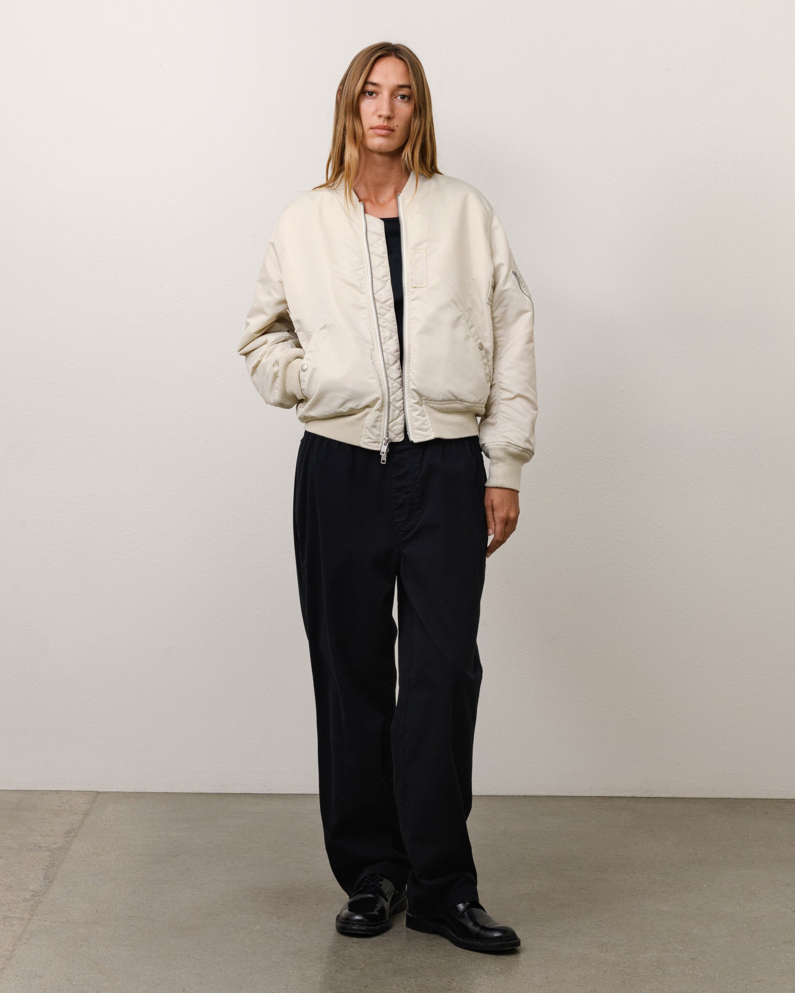 Stussy Wool Beach pantalone nero lana relaxed