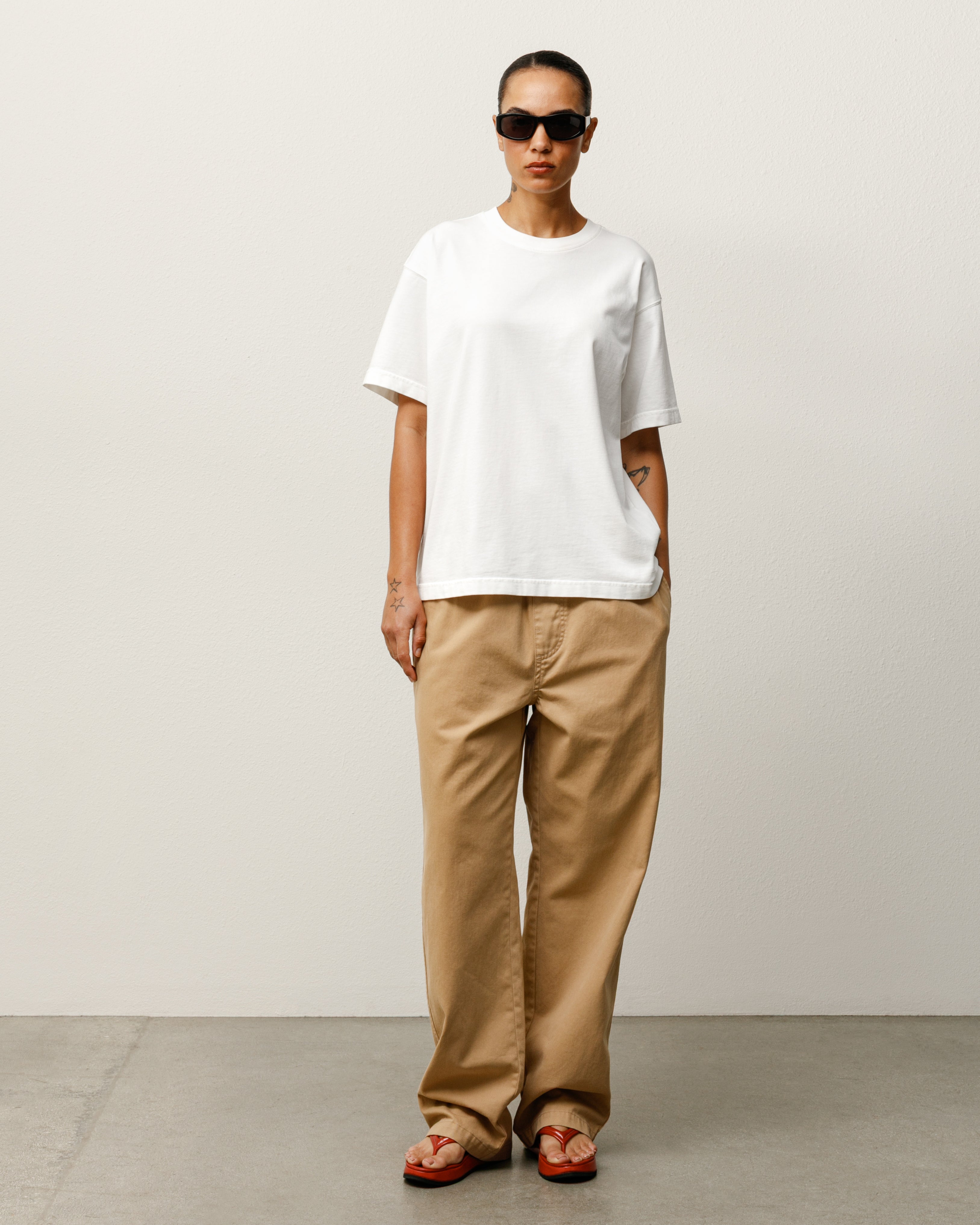 Stussy Tees Garment Dyed SS Tee T-Shirt White 100% cotone