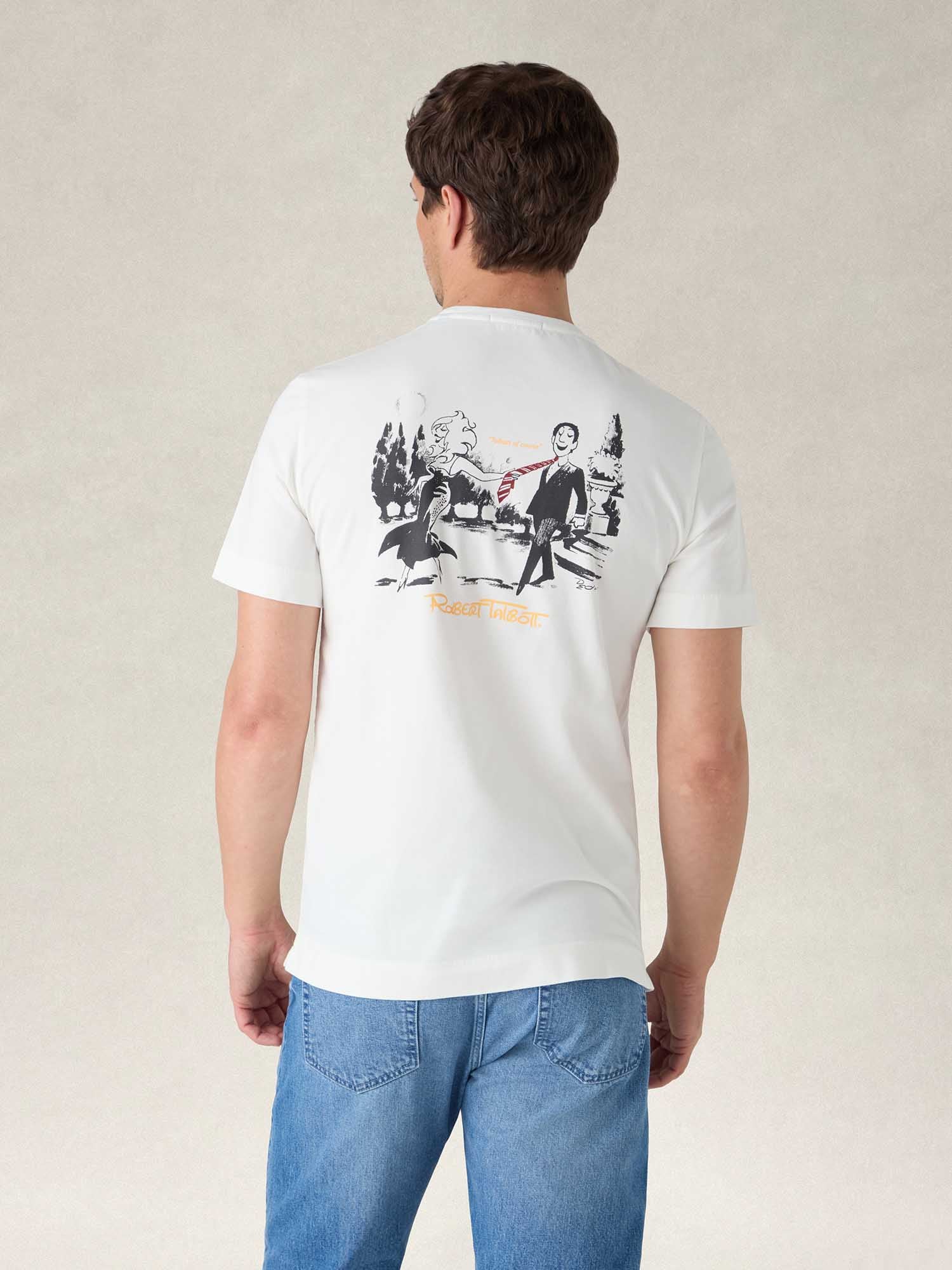 Robert Talbott Graphic Dean Tee T-Shirt Cotone Bianco