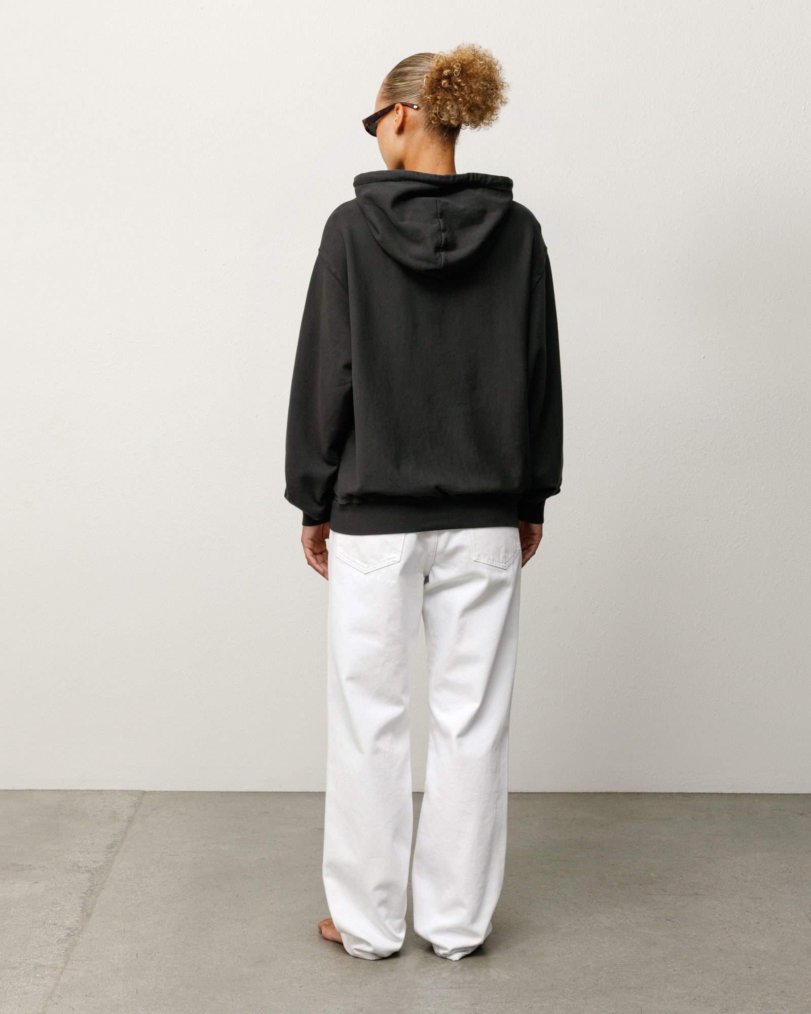 Stussy Terry Hoodie Felpa Nera Cotone Leggero