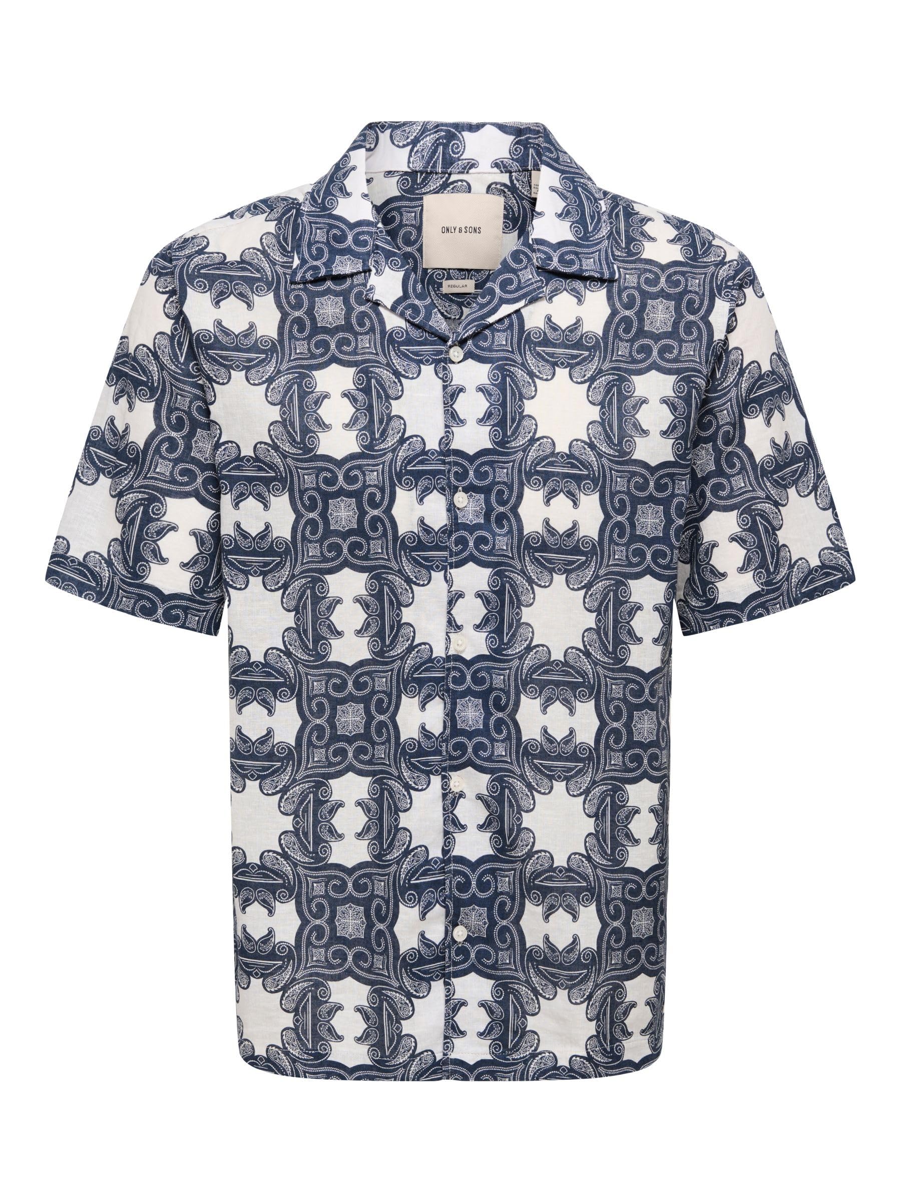 ONLY & SONS Onscaiden Lino Camicia Uomo Verde M