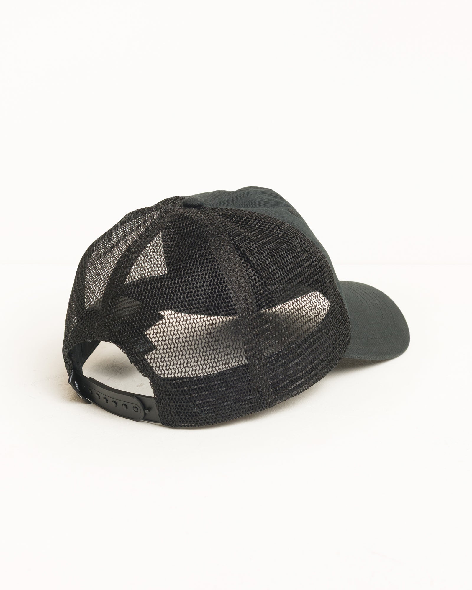 Stussy Cursive Stitch Trucker cappello nero cotone