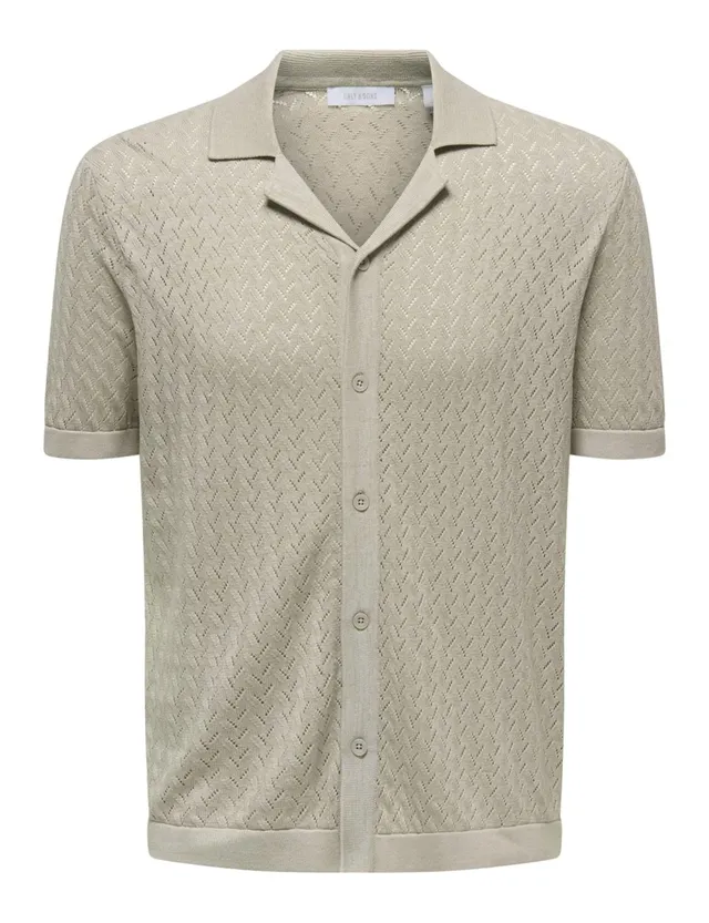 Only & Sons Onssanto Resort Camicia Uomo M Beige Frml