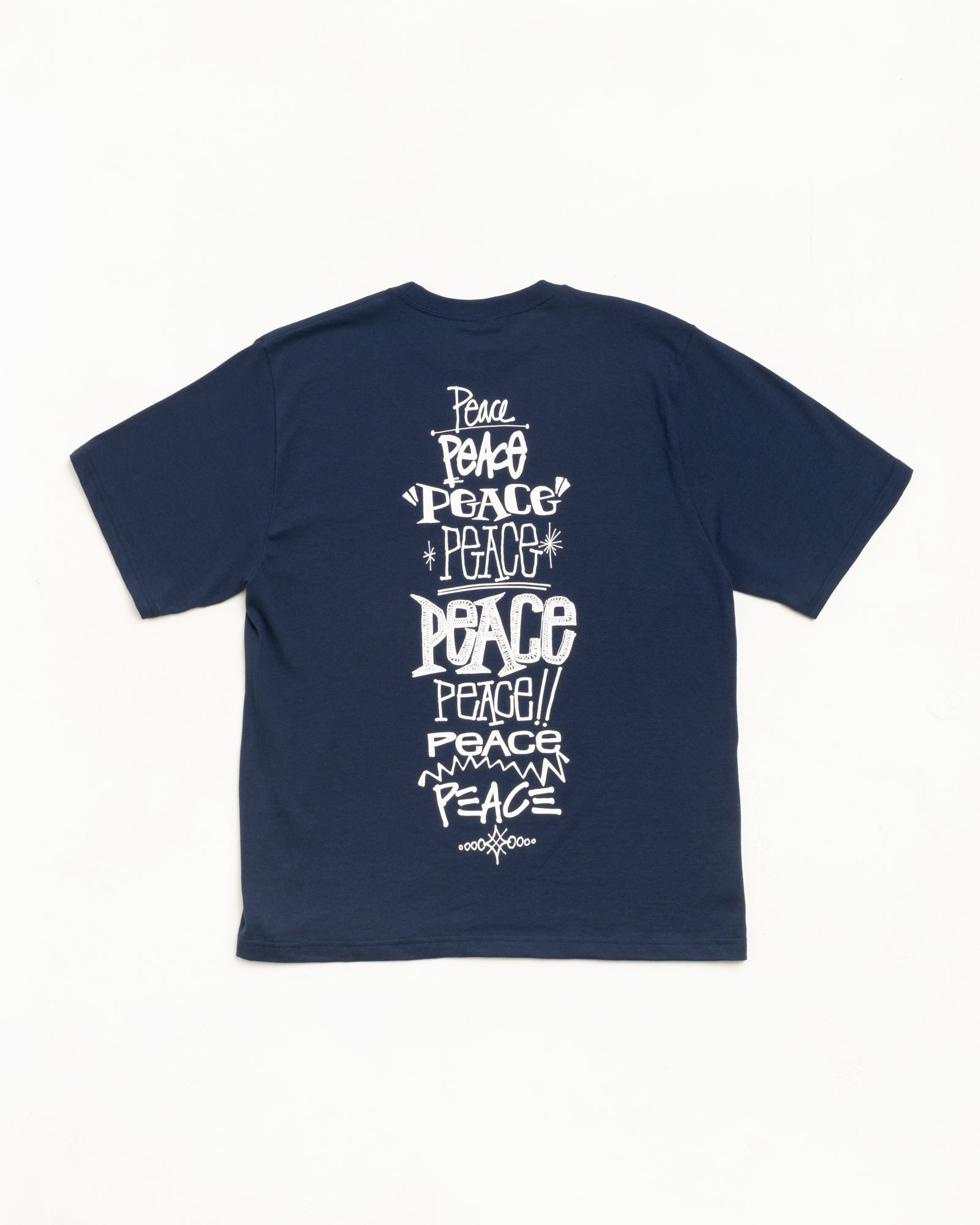 Stussy Peace Increased Tee T-Shirt Navy Cotone 220gsm