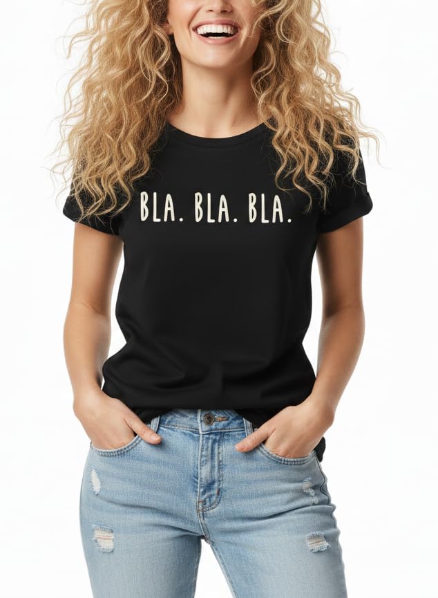 MAKAYA T-Shirt Donna Bla Bla Bla Maglietta M Cotone