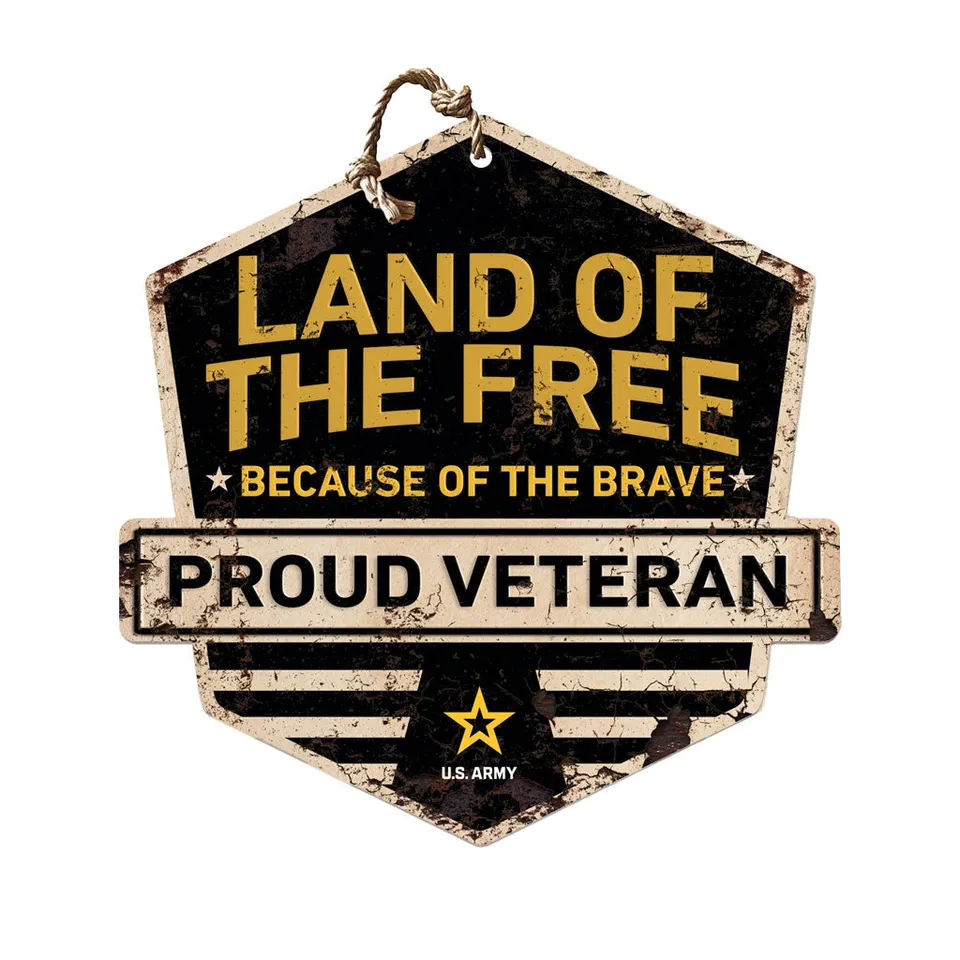 7.62 Design Army Land of the Free Targa legno 50x50