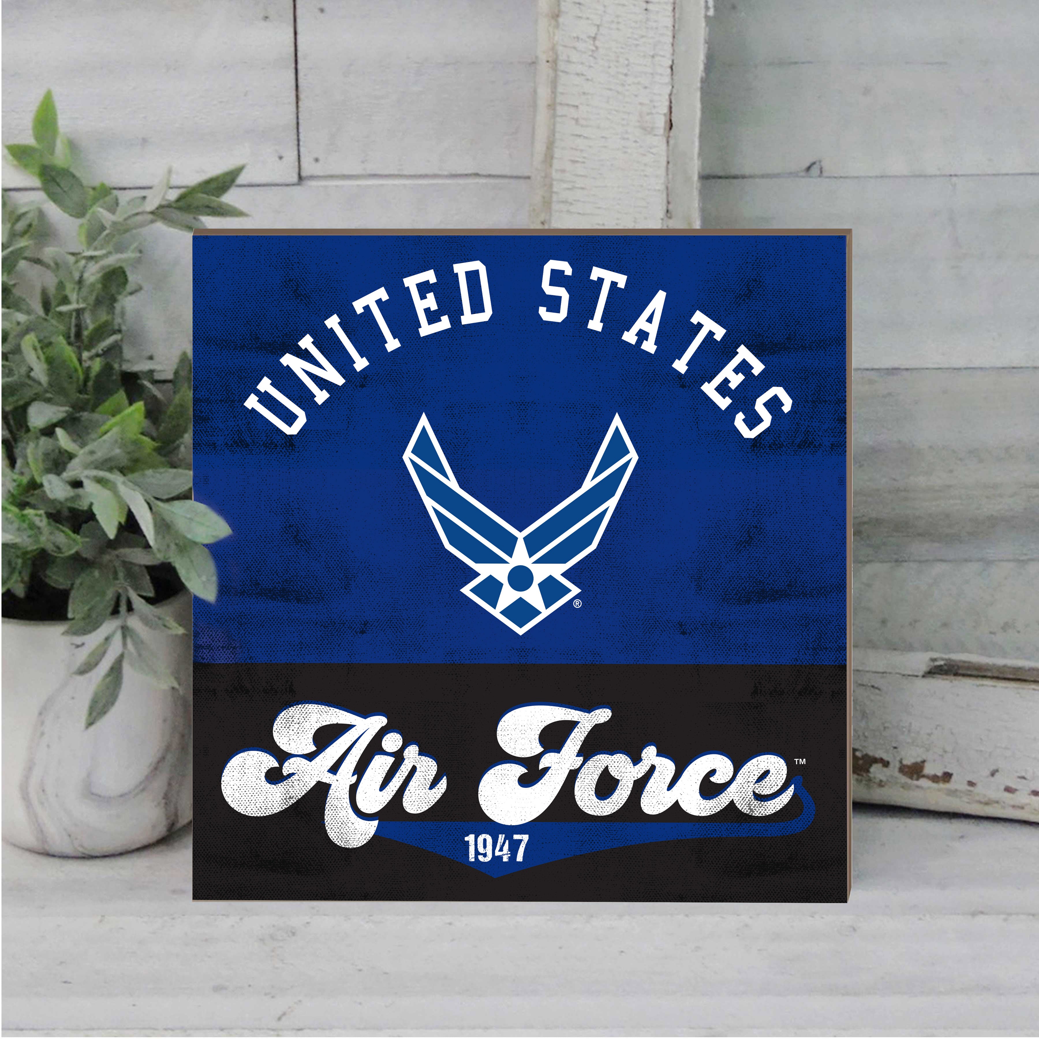 7.62 Design Air Force Targa Legno 25cm Blu Retrò