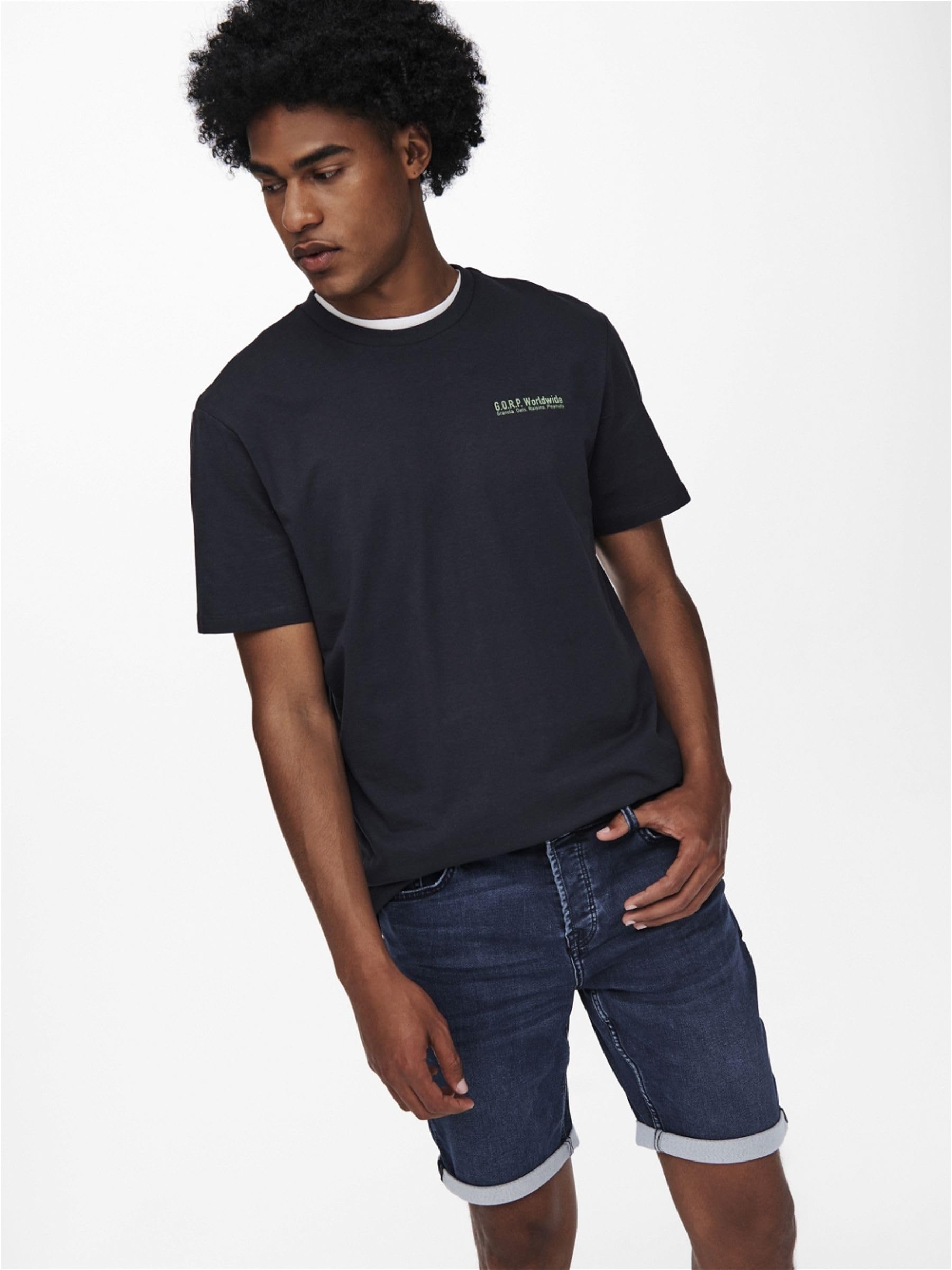 Only & Sons Ply Vita Media Shorts Uomo M Denim