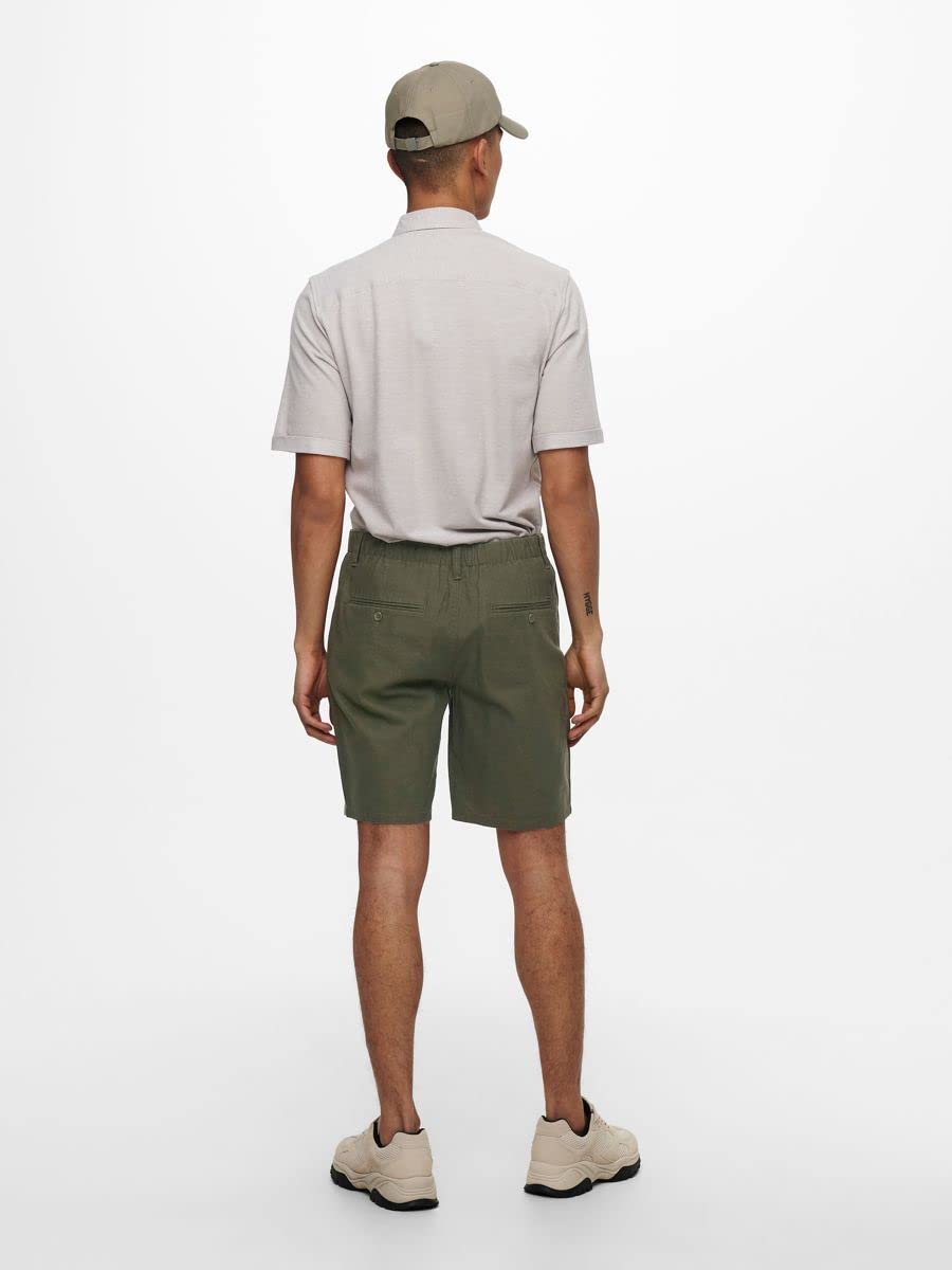 ONLY & SONS pantaloncini uomo cotone lino M estivi