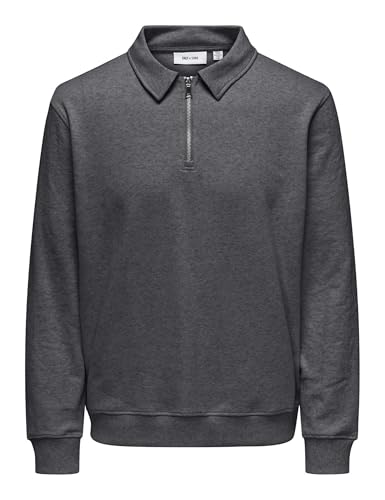 Only & Sons Onsdavid Felpa Uomo XL half zip grigia