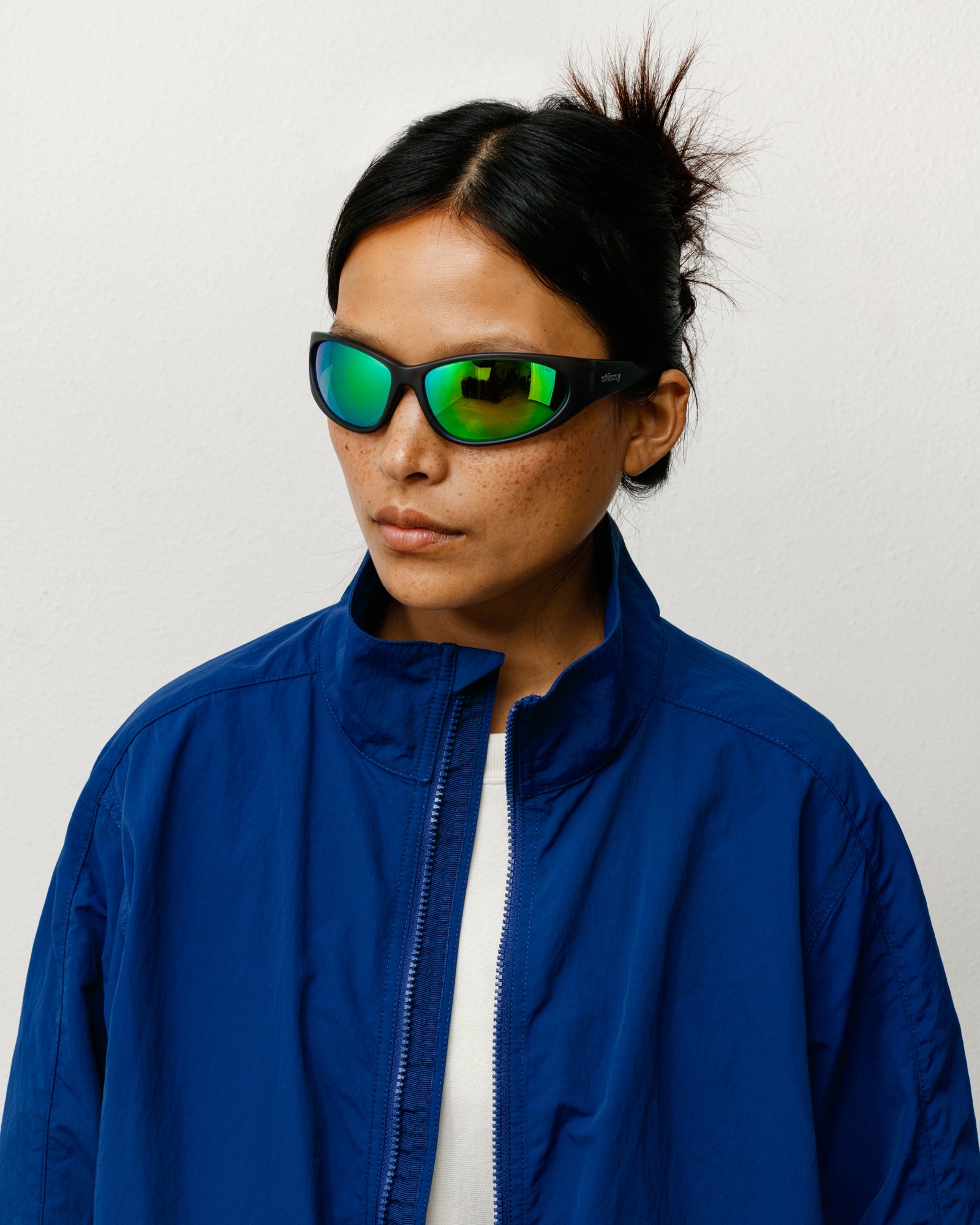 Stussy Adrian Sunglasses occhiali grigi lenti verdi