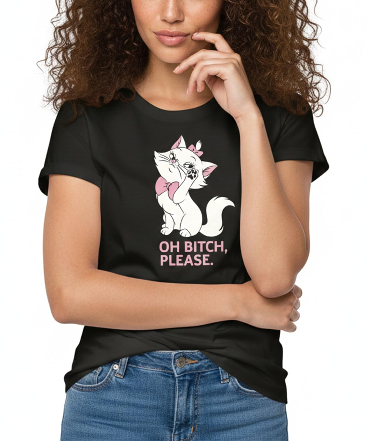 MAKAYA T-Shirt Donna Maglietta Gatto Cotone Taglia L