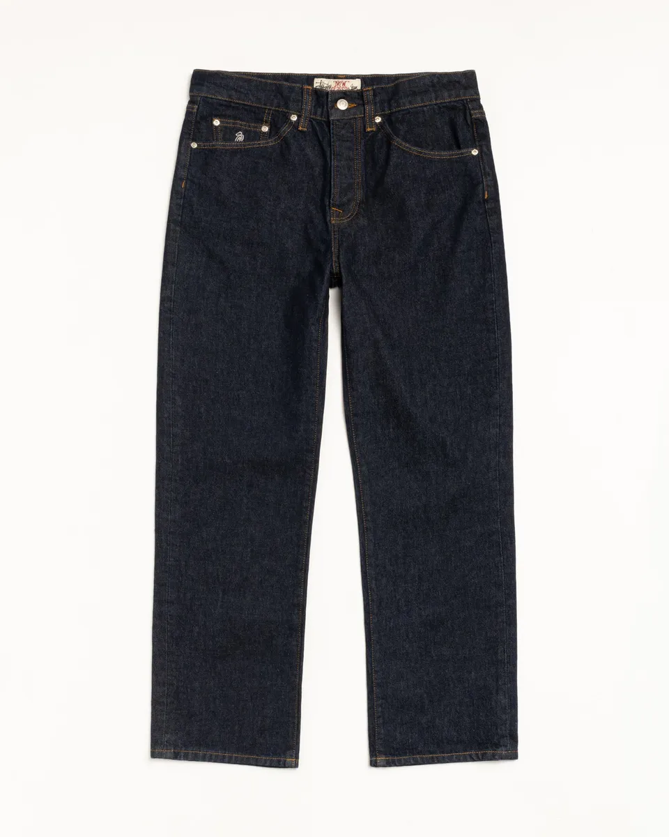 Stussy New Classic Jean Denim Rinsed Indigo Dritto Cotone
