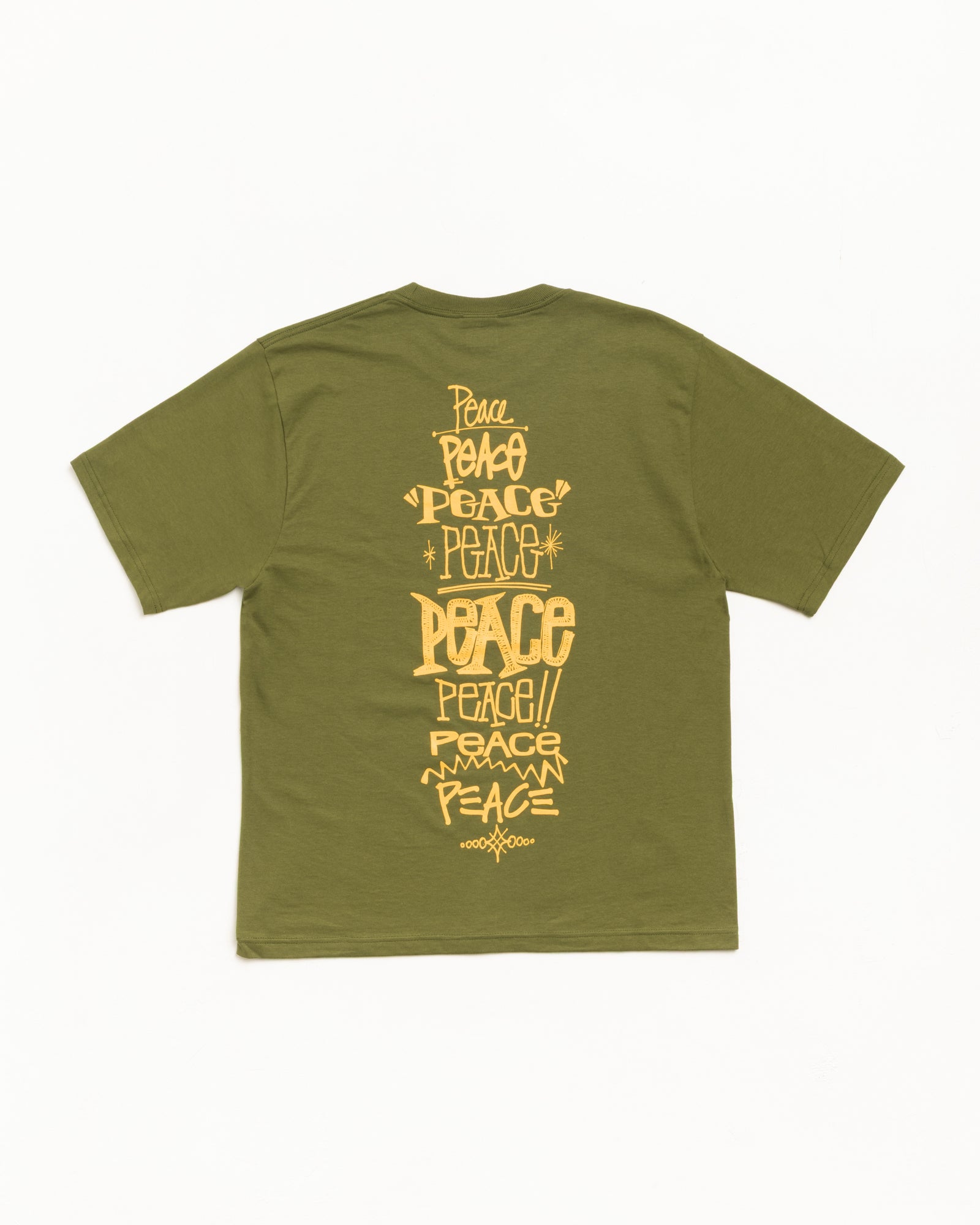 Stussy Peace Increased Tee maglietta Olive 100% cotone