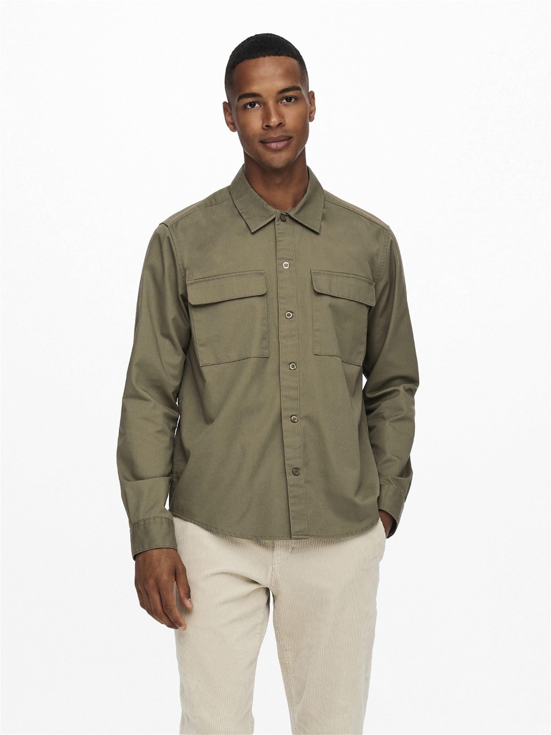 Only & Sons Onsmatti camicia overshirt twill maniche lunghe