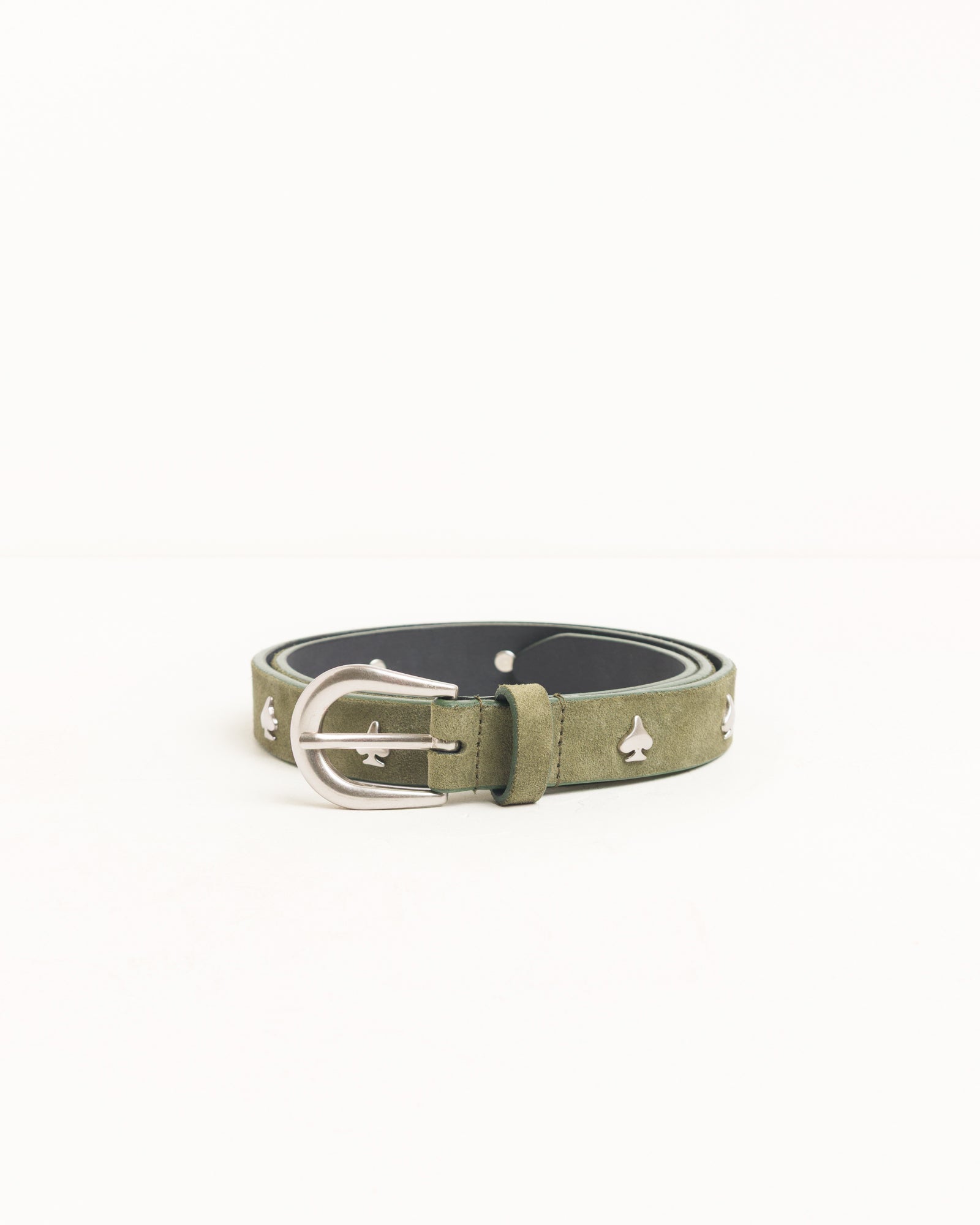 Stussy Spade Emblem cintura oliva pelle 102 cm