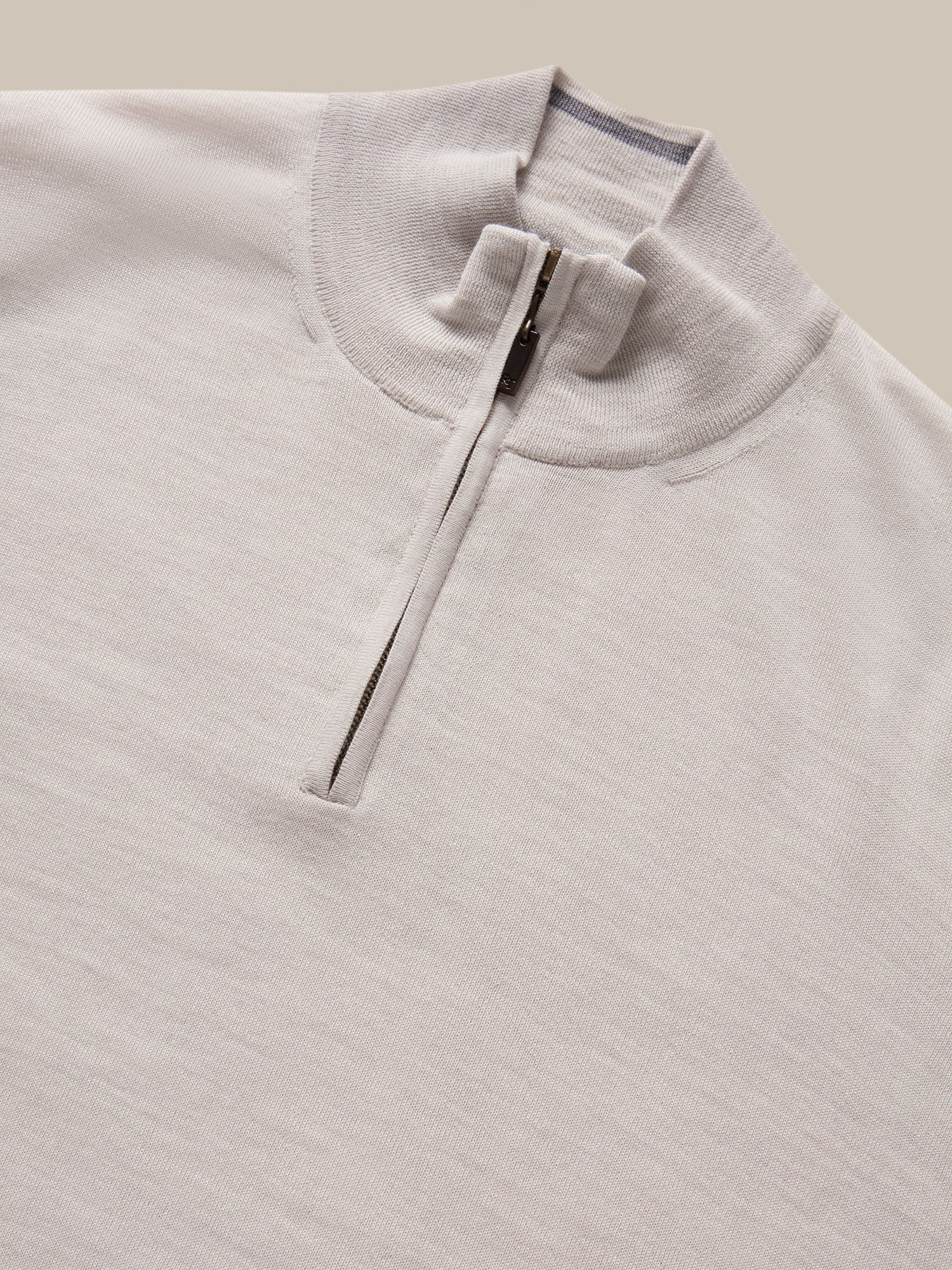 Robert Talbott Eastwood maglione mezza zip oatmeal M