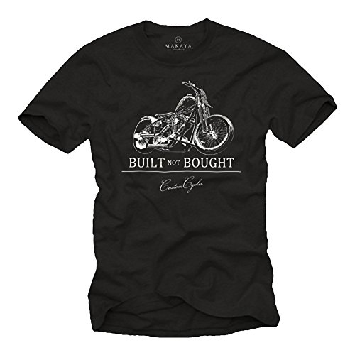 Makaya T-Shirt Uomo Moto Cotone Taglia M Nera