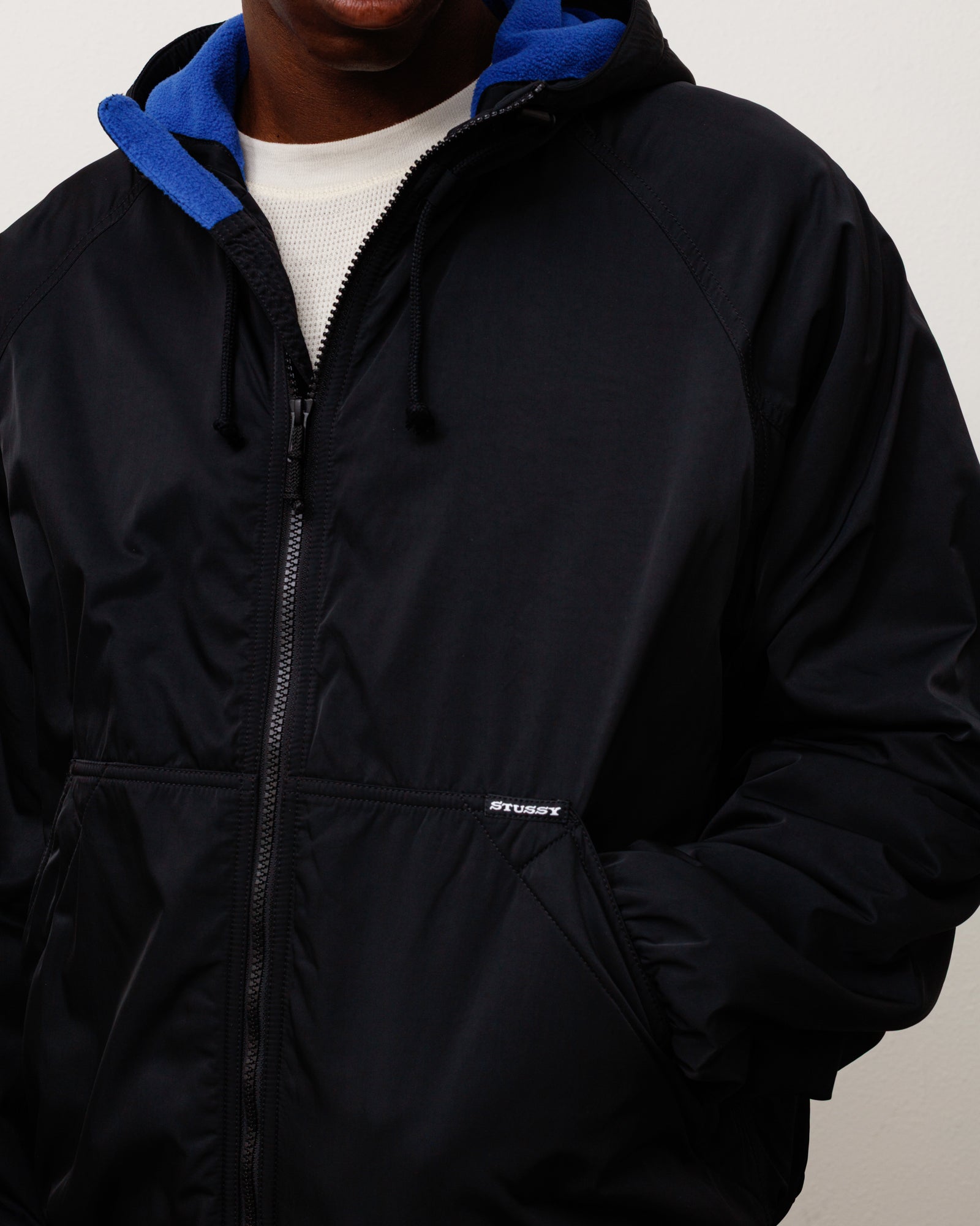 Stussy Coastline Hooded Jacket giacca Black nylon fleece
