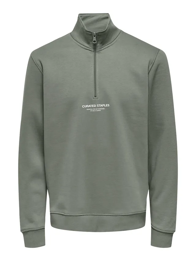 Only & Sons Onscurated felpa uomo nera taglia L