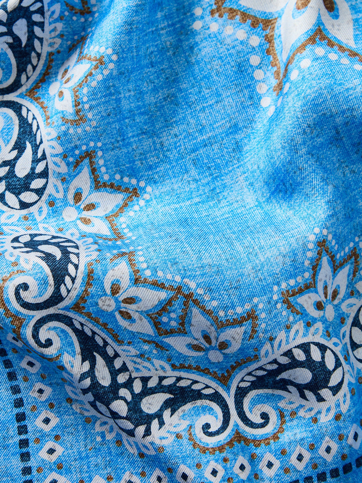 Robert Talbott Harmon foulard seta azzurro floreale reversibile