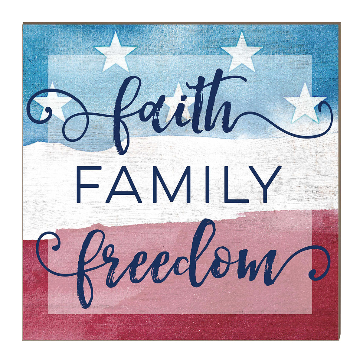 7.62 Design Faith Family Freedom Targa Parete 10x10 Patriottica