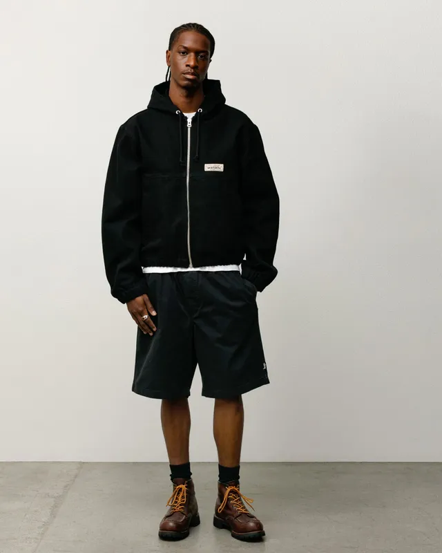 Stussy Work Jacket Unlined Canvas Giacca Black Cotone