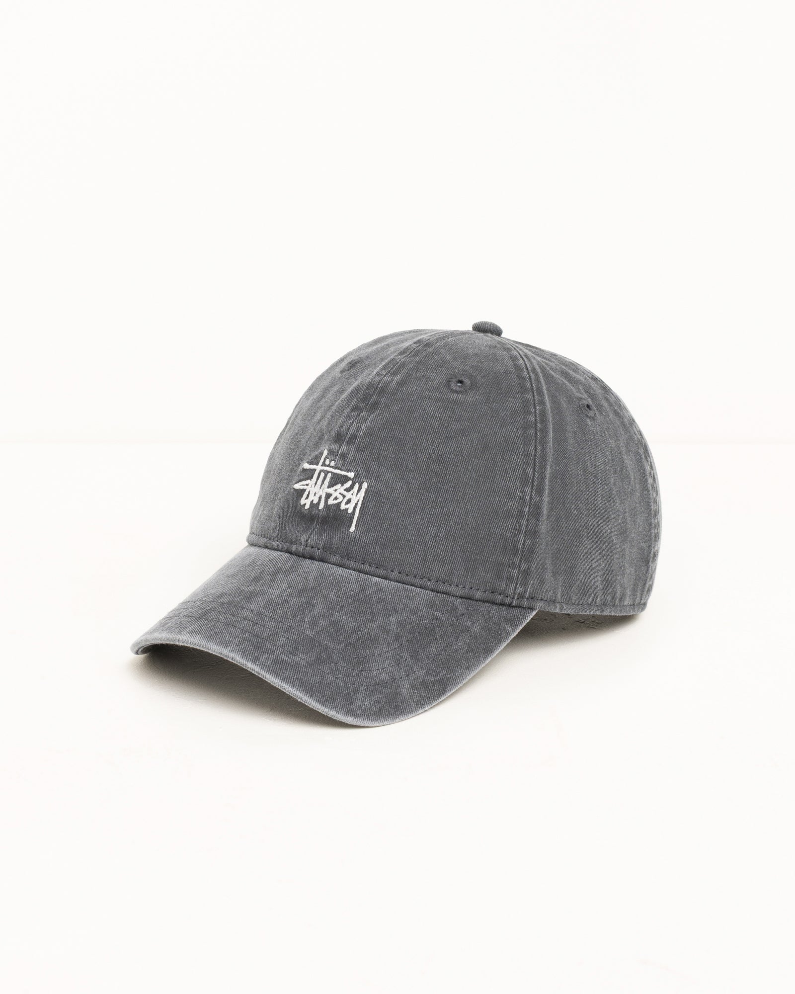 Stussy Basic Cap Washed Berretto Charcoal 100% Cotone