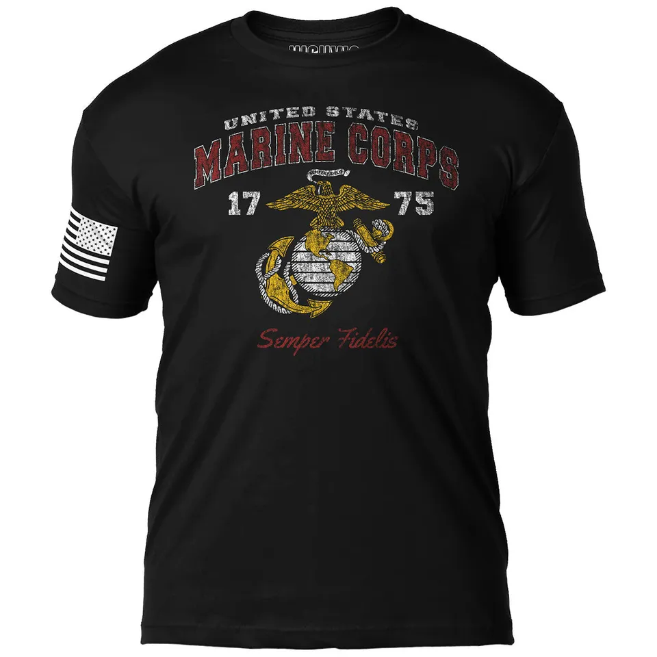 7.62 Design USMC Vintage Eagle maglietta cotone nero