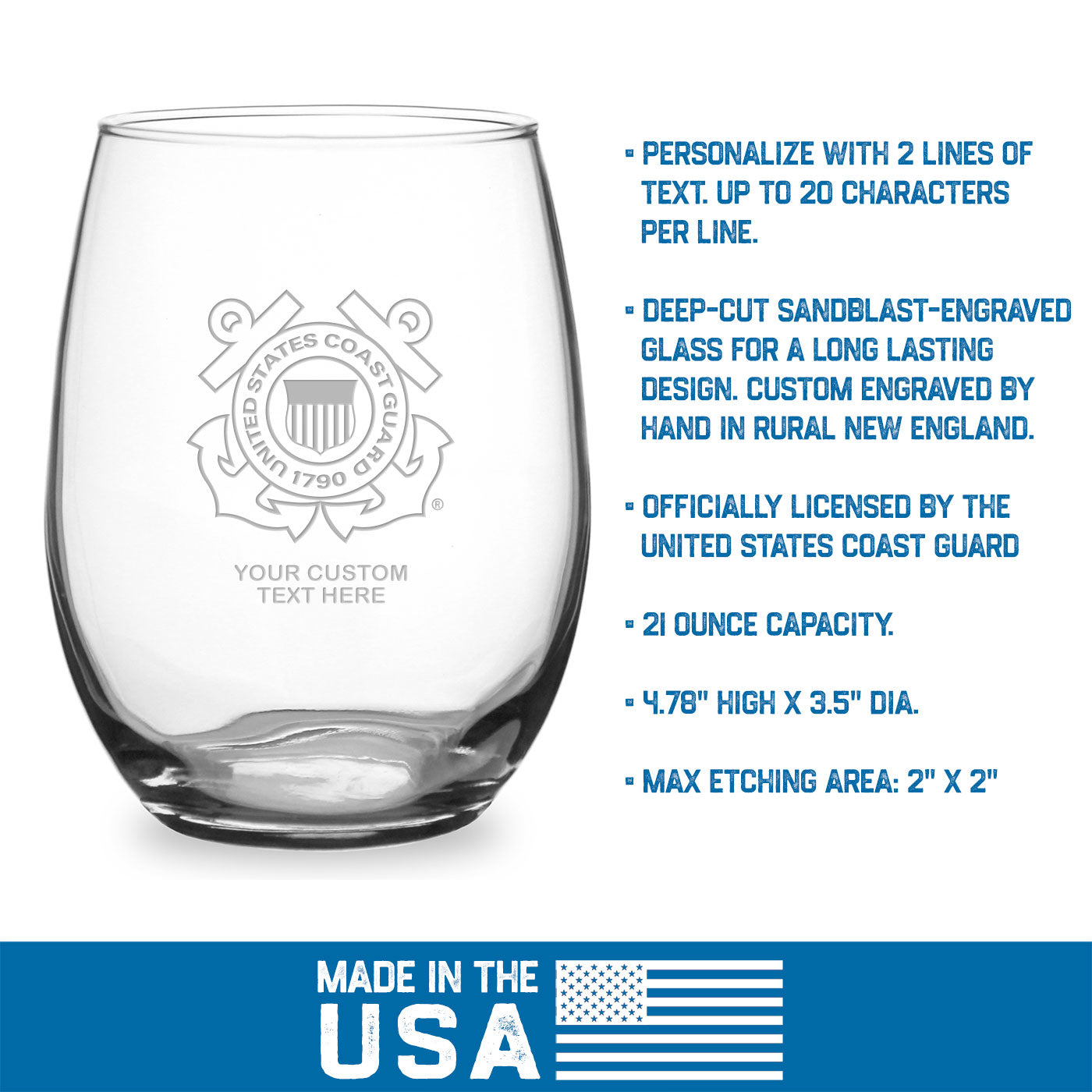 7.62 Design Coast Guard calice vino 621ml personalizzato