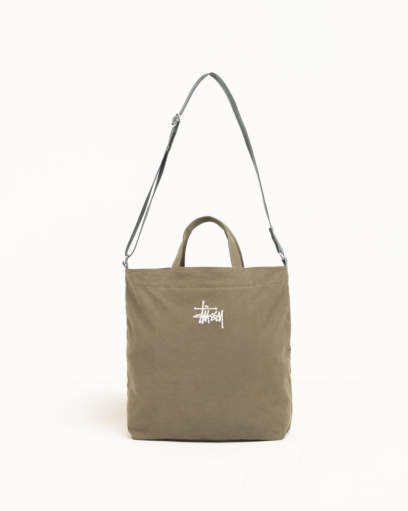 Stussy Canvas Crossbody Bag borsa verde cotone