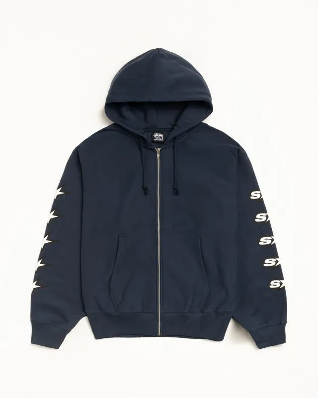 Stussy Zip Speedway Zip Hoodie felpa navy XL 430 gsm