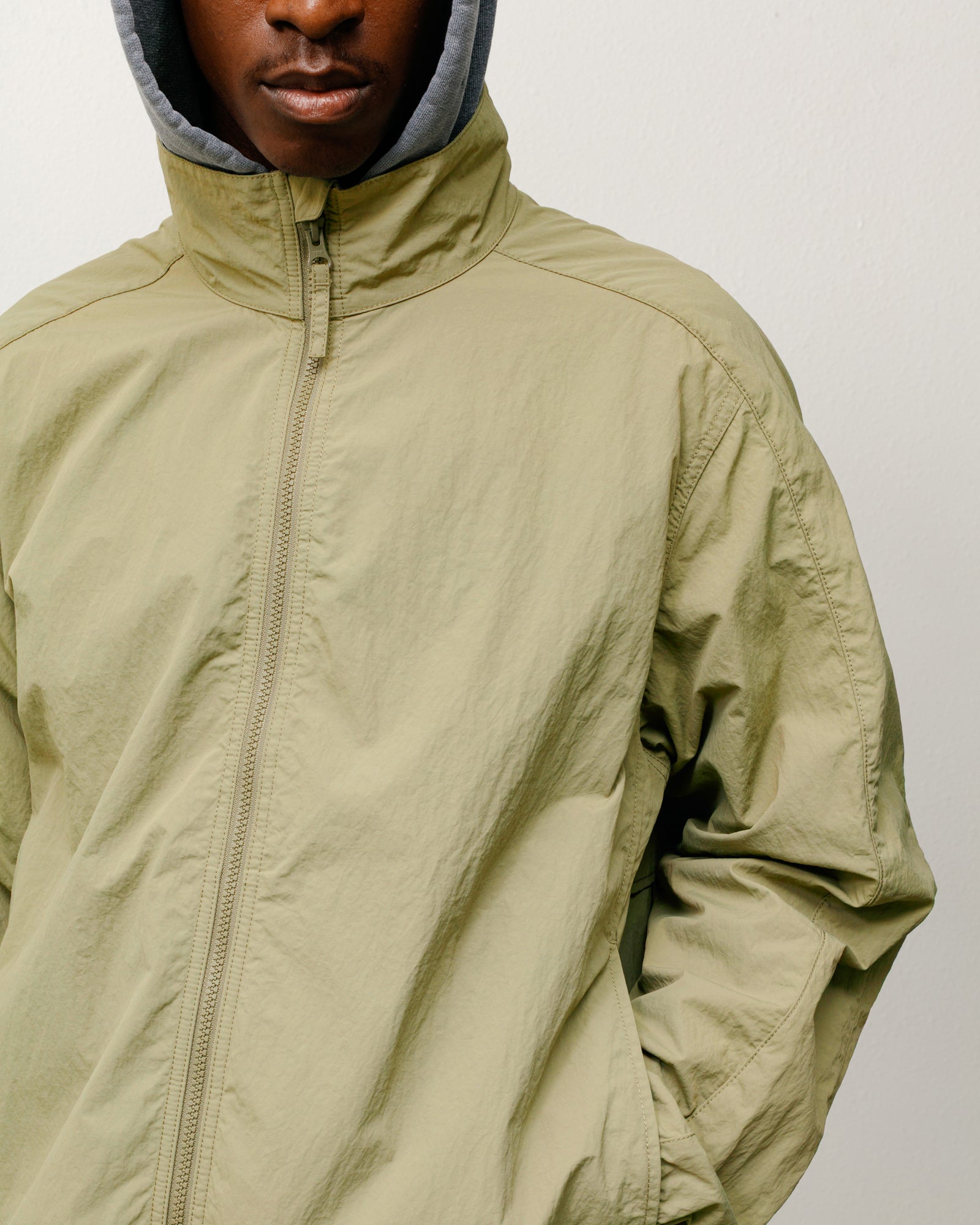 Stussy Lightweight Mock Jacket giacca kaki nylon