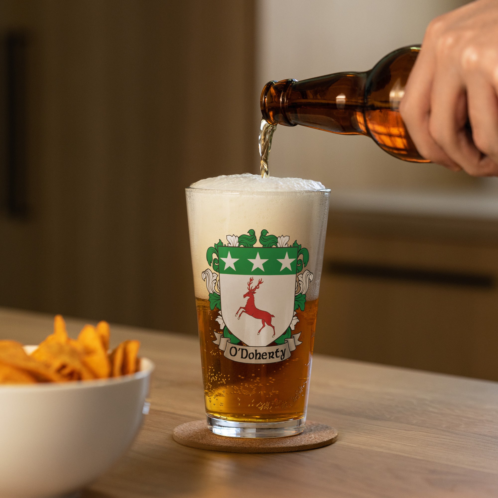 7.62 Design O'Doherty bicchiere birra vetro 473 ml stemma