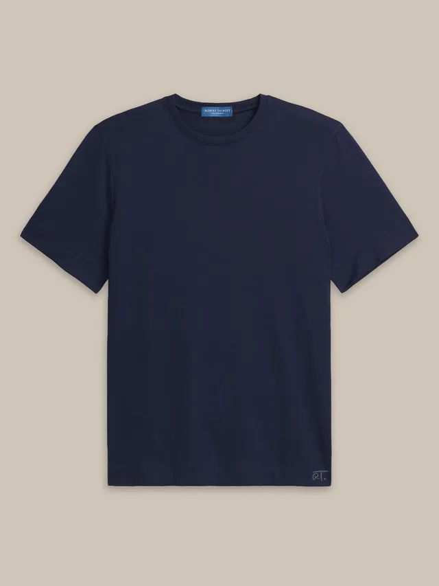 Robert Talbott Dylan t-shirt cotone pima blu navy