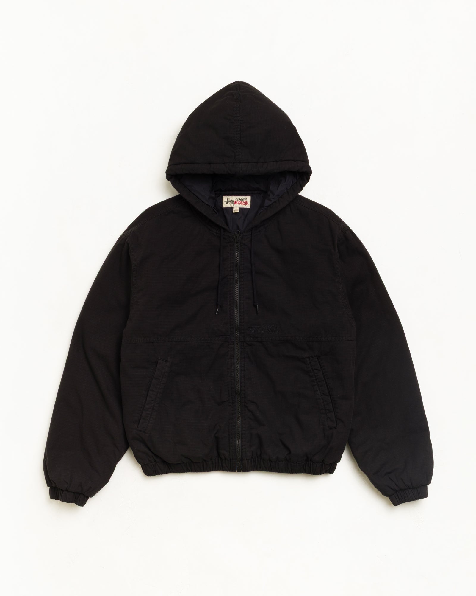 Stussy Ripstop Work Jacket giacca nera Black imbottita