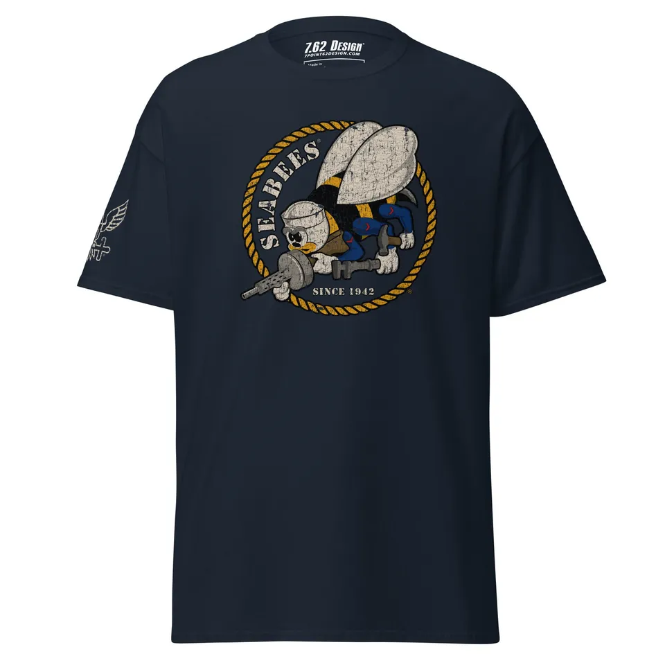 7.62 Design US Navy Seabees maglietta uomo nero cotone 170 g