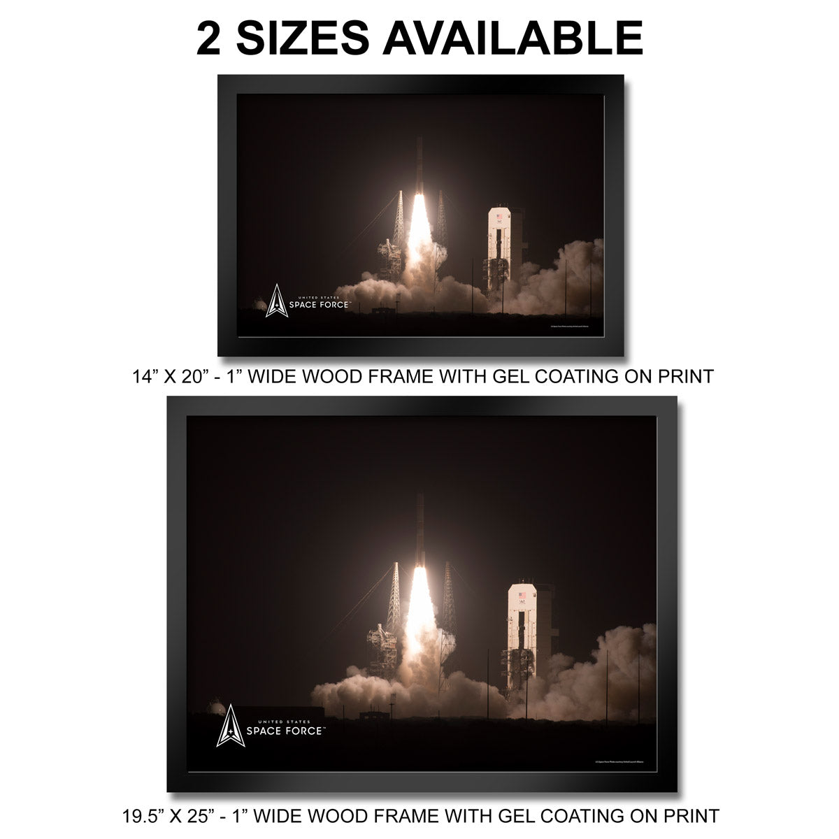 7.62 Design Space Force Night Rocket Launch quadro cornice 35x51 cm