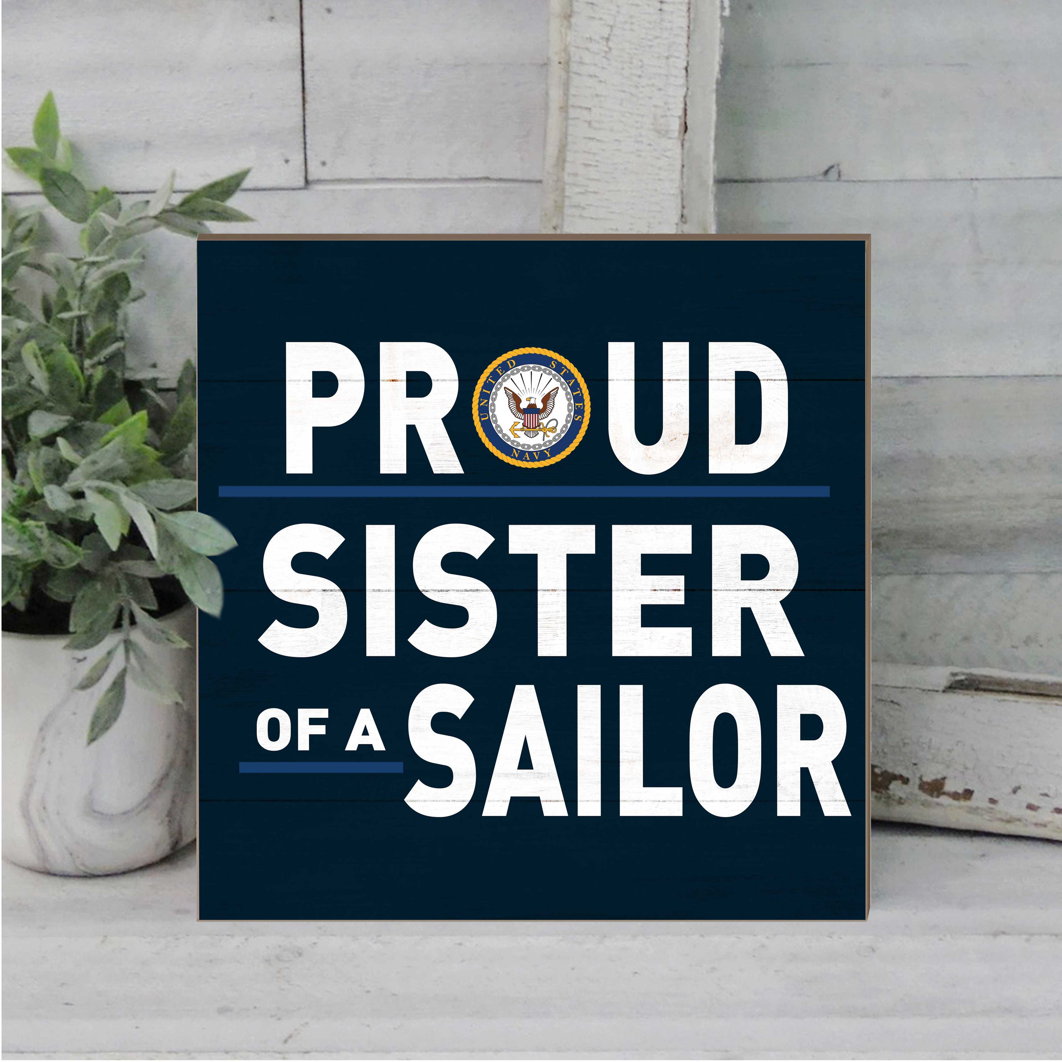 7.62 Design Navy Proud Sister targa legno 25x25 cm
