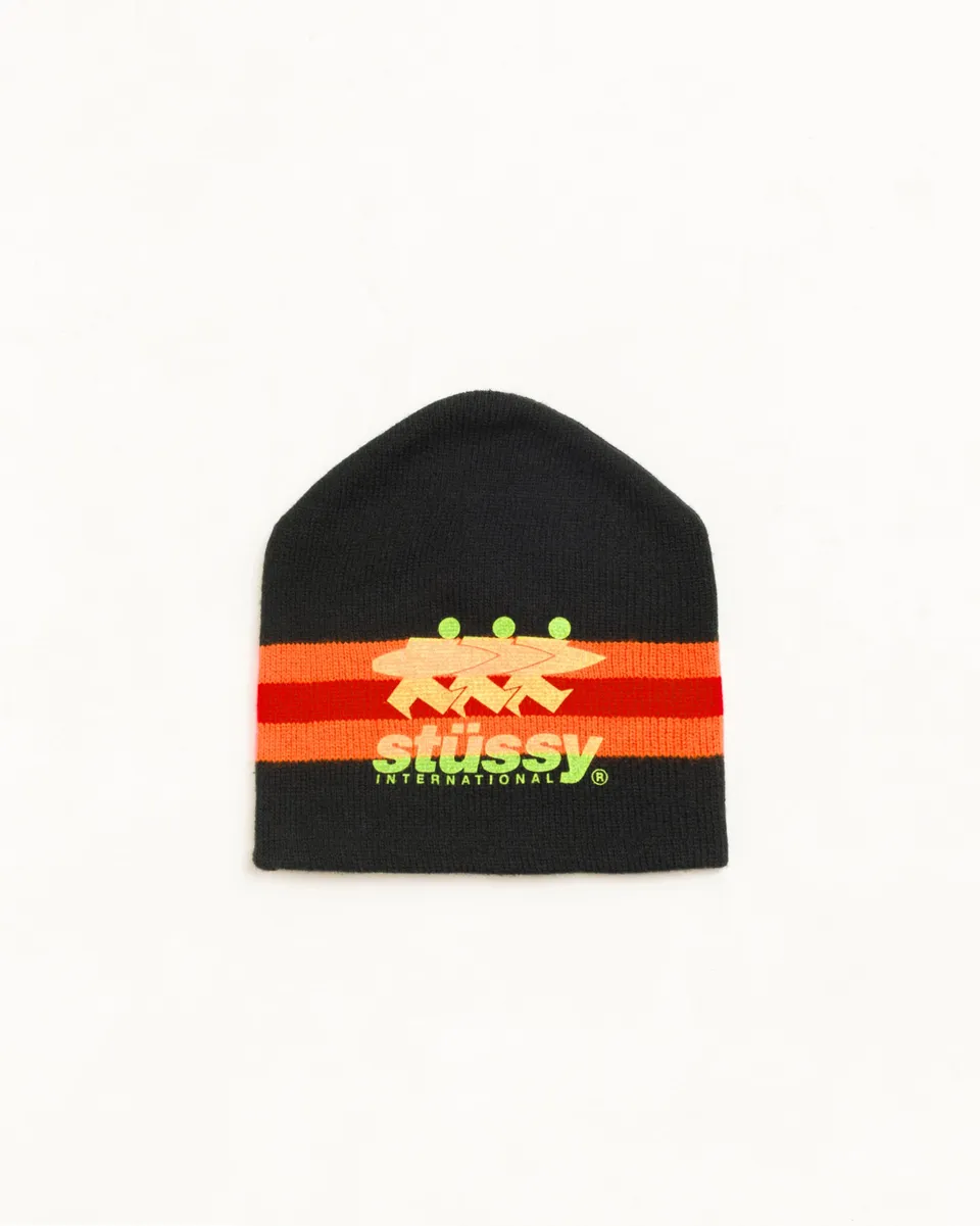 Stussy Headwear Stripe Ski Beanie berretto nero taglia unica