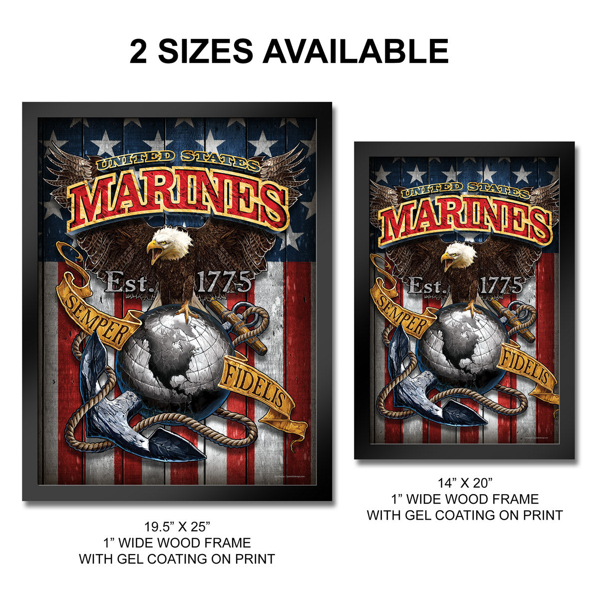 7.62 Design Fighting Eagle stampa incorniciata 14x20 USMC