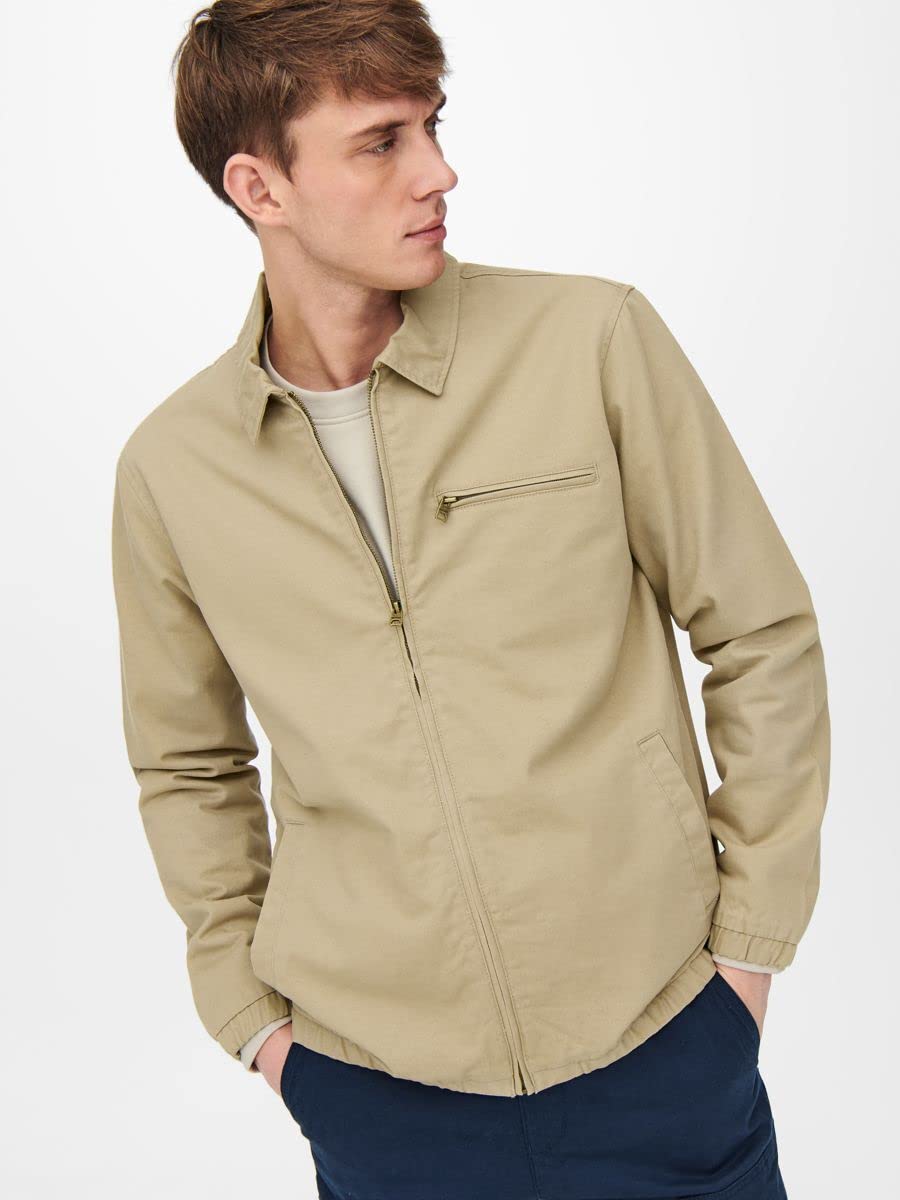 ONLY & SONS Onsharry Giacca Harrington Uomo Leggera