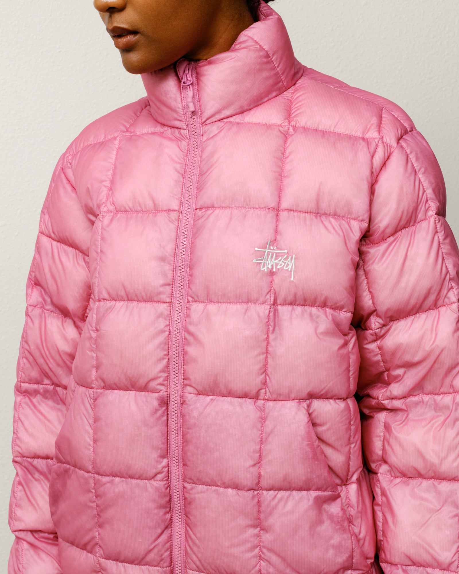Stussy Midweight Puffer piumino rosa nylon idrorepellente