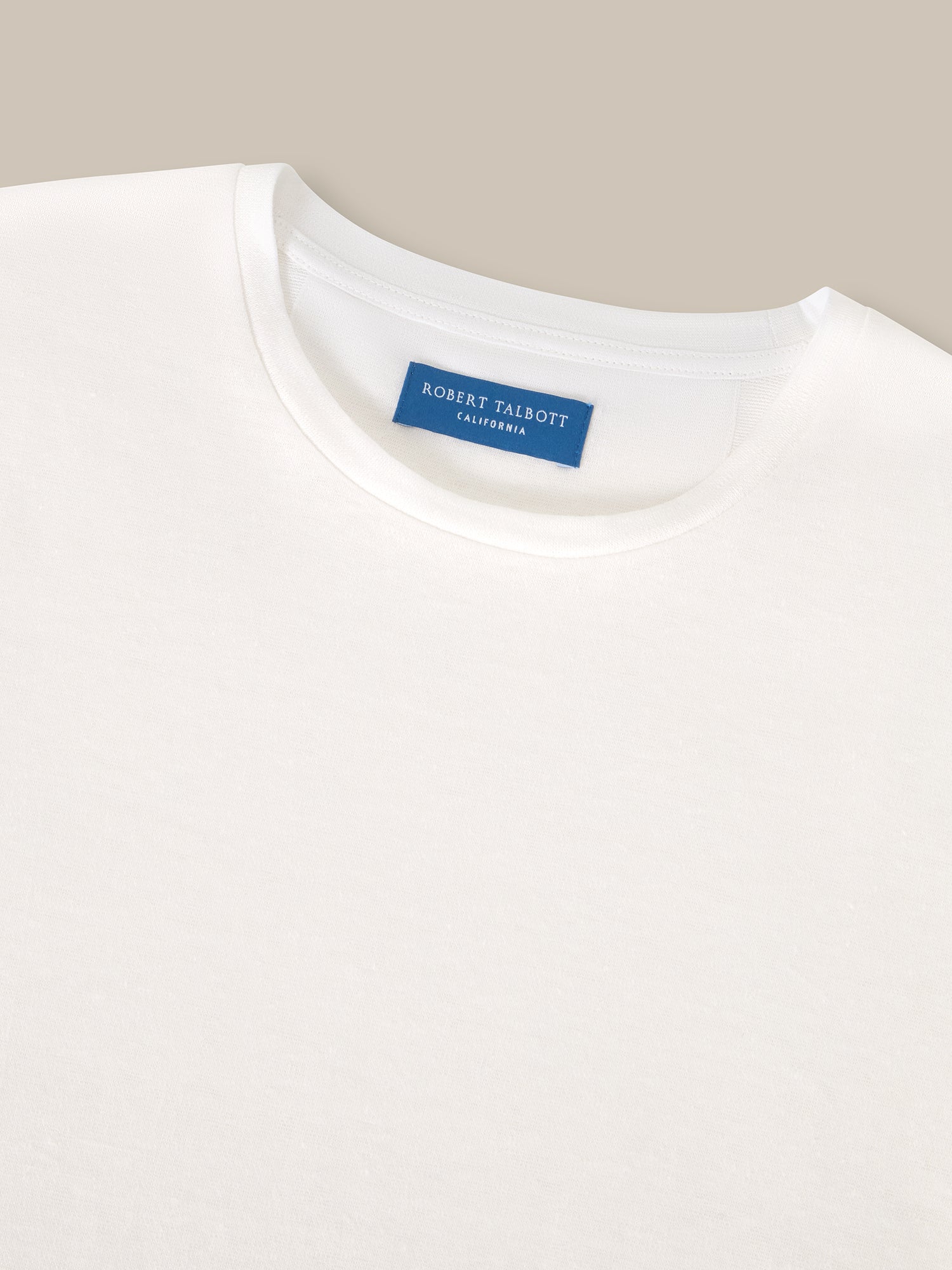 Robert Talbott Davis T-Shirt Lino Bianca Jacquard
