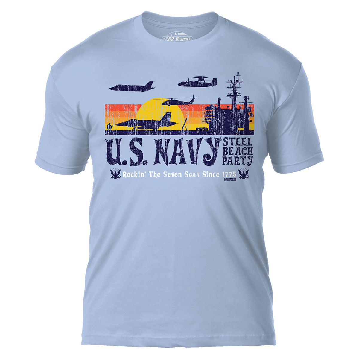 7.62 Design T-Shirts Maglietta Steel Beach Party Azzurra Cotone