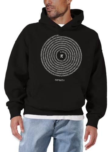 MAKAYA Felpa con Cappuccio Uomo Numero Pi Greco hoodie 3XL