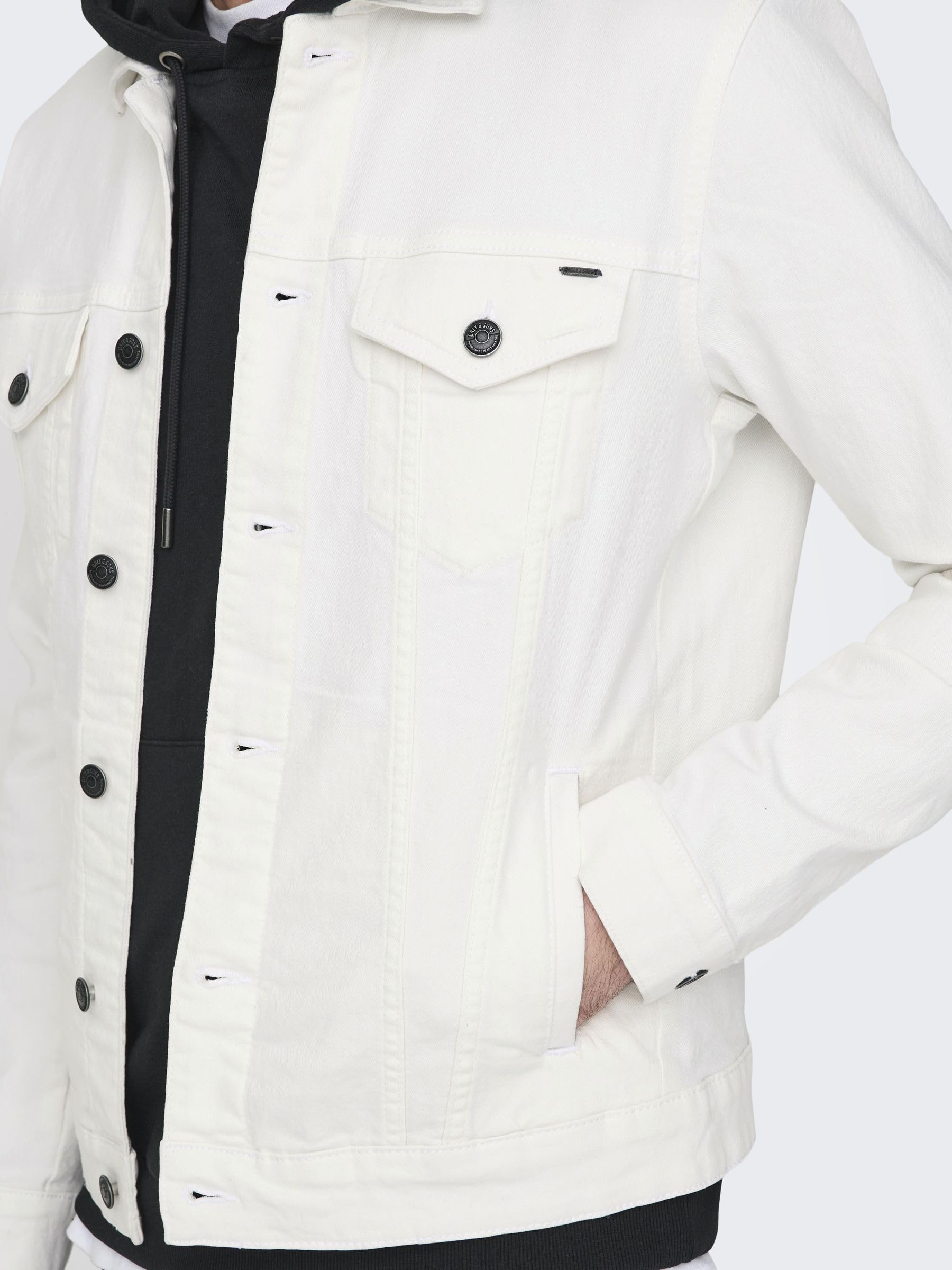 Only & Sons Canvas giacca uomo bianca taglia L shell